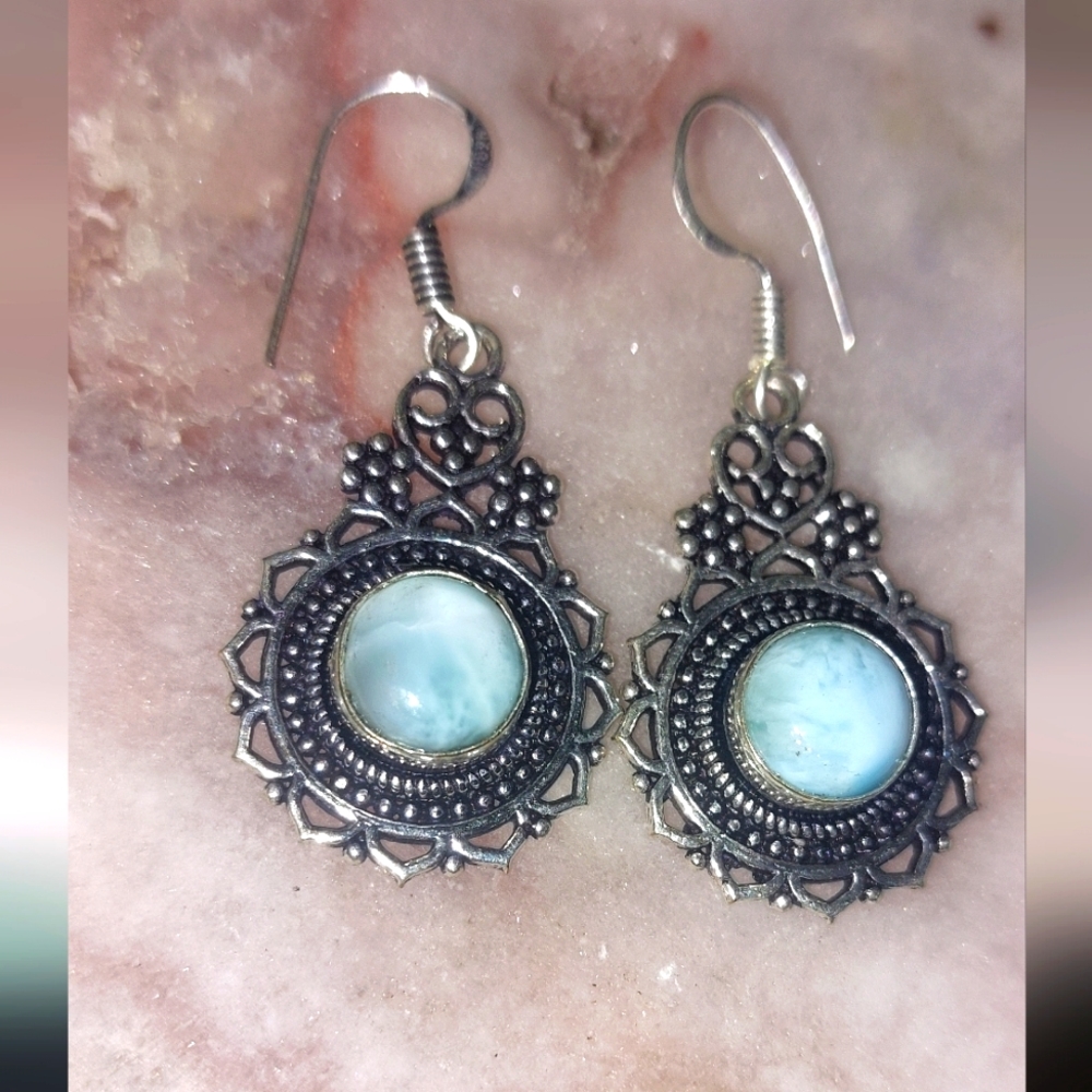 Larimar Vintage Style Earrings
